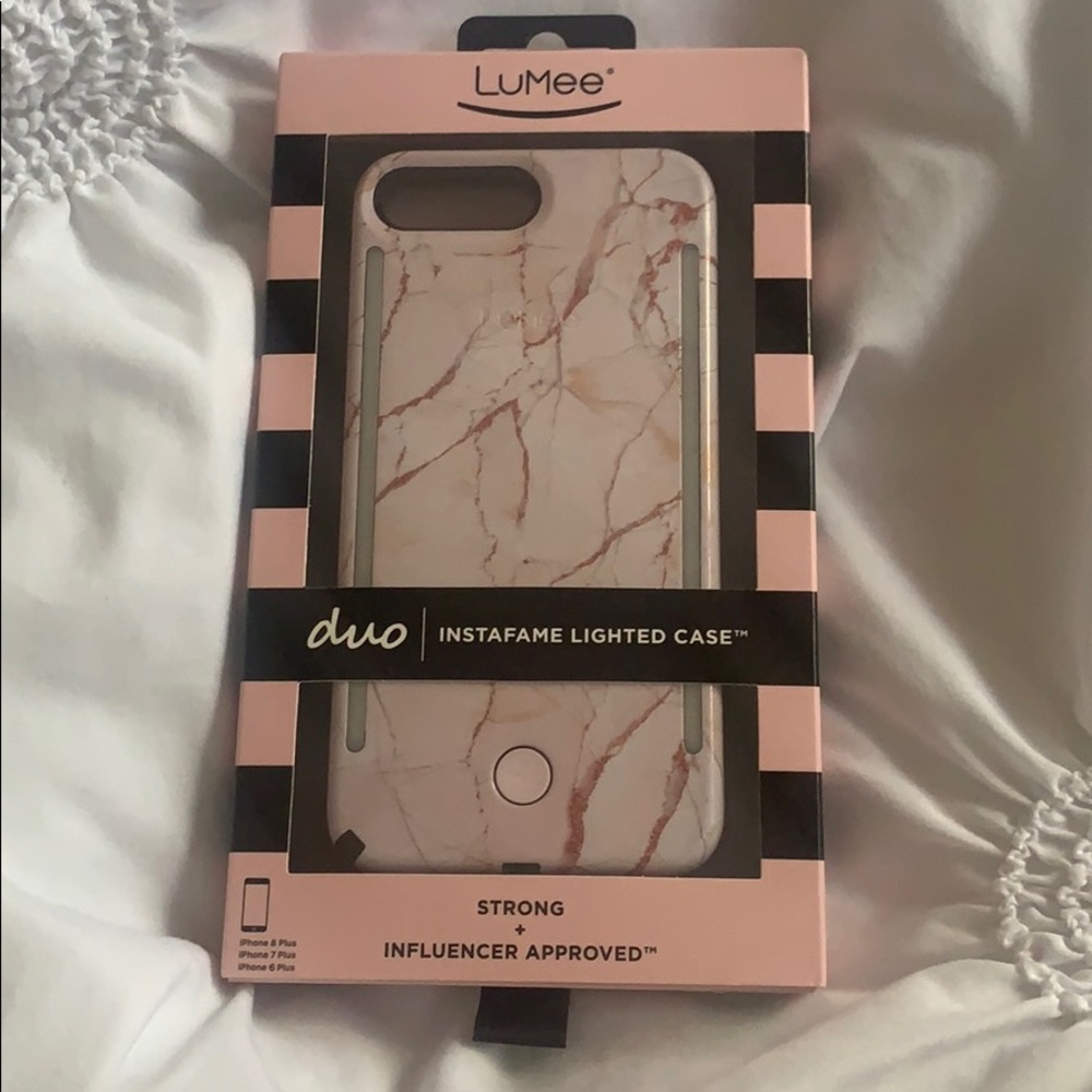 USED lumee duo iPhone 8+ metallic marble
